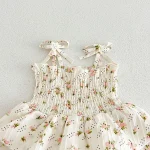 【66-100cm】ロンパース ボンネット付き ベビー 女の子リボン 小花柄 - 画像 (9)