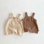 【73-100cm】サロペット ナチュラル 柔らかい シンプル ベビー服 - 画像 (2)