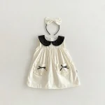 【66-140cm】ロンパース or ワンピース ベビー 女の子 丸襟 リボン - 画像 (10)
