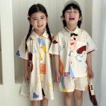 【80-150cm】セットアップorワンピース 落書き 兄妹お揃い - 画像 (16)