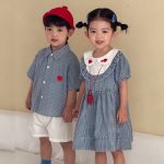【80-150cm】セットアップorワンピース ブルーチェック - 画像 (6)