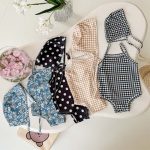 【66-100cm】水着 カラフル 帽子付き 全4色 可愛い