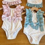 【90-140cm】水着 リボン フリル 可愛い 女の子 スイムウェア - 画像 (2)