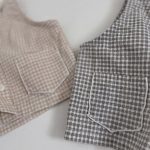 【73-100cm】セットアップ ベビー 韓国風 チェック ベスト&ショートパンツ - 画像 (11)