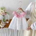 【73-100cm】ワンピース ピンク襟 可愛い 女の子 - 画像 (4)