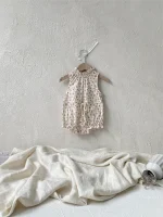 【66-90cm】ロンパース ベビー 韓国風 フリル襟 小花柄 - 画像 (13)