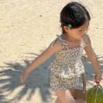 【90-140cm】水着 花模様 おしゃれ 上下セット - 画像 (13)