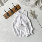 【66-90cm】ロンパース ベビー 韓国風 フリル襟 小花柄 - 画像 (7)