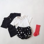 【66-100cm】Tシャツ or ショートパンツ ベビー 無地 ドット&チェック柄 - 画像 (10)