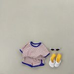 【80-130cm】セットアップ ベビー 男女兼用 ボーダー カジュアル - 画像 (10)