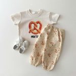 【90-150cm】半袖Tシャツ 韓国風 フードプリント 可愛い - 画像 (3)