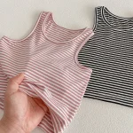 【80-130cm】セットアップ ベビー ボーダー ノースリーブ 着心地抜群 - 画像 (12)