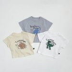 【73-100cm】半袖Tシャツ 恐竜イラスト 可愛い - 画像 (2)