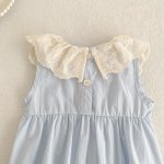 【66-130cm】ロンパースorワンピース フリル襟 ブルー 姉妹服 - 画像 (18)