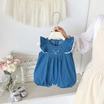 【66-90cm】ロンパース デニム フリル - 画像 (3)