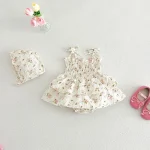 【66-100cm】ロンパース ボンネット付き ベビー 女の子リボン 小花柄 - 画像 (8)