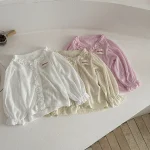 【73-100cm】カーディガン ベビー 女の子 フリル 日焼け止め