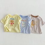 【73-120cm】Tシャツ 可愛い ボーダー トレンド おしゃれ トップス - 画像 (3)