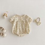 【66-90cm】ロンパース 総柄 半袖 可愛い ベビー服 - 画像 (2)