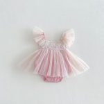 【66-90cm】ロンパース フリル メッシュ 可愛い 女の子 - 画像 (6)