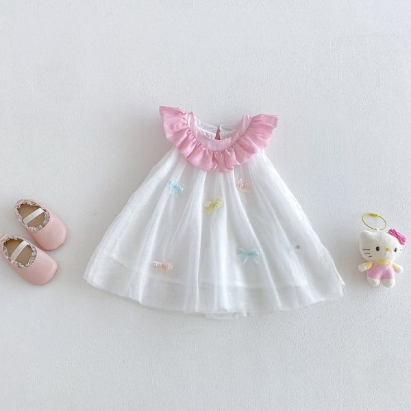 【73-100cm】ワンピース ピンク襟 可愛い 女の子
