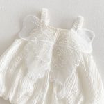 【66-90cm】ロンパース ホワイト バタフライ シンプル - 画像 (9)