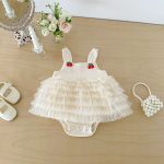 【66-90cm】ロンパース チェリー柄 女の子 可愛い - 画像 (4)