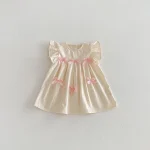 【80-130cm】ワンピース ベビー 女の子 肩フリル リボン - 画像 (7)
