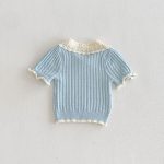 【73-100cm】Tシャツ 半袖 可愛い襟 トップス - 画像 (13)