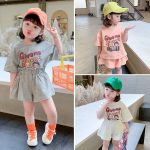 【80-130cm】セットアップ 女の子 英字柄 カートゥーン - 画像 (3)