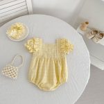 【66-130cm】ロンパースorワンピース イエロー チェック 姉妹服 - 画像 (10)