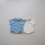 【66-90cm】ロンパース ベビー 半袖 セーラー風