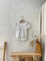 【73-100cm】セットアップ ベビー 女の子 韓国風 小花柄 丸襟 - 画像 (11)