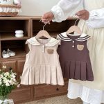 【73-110cm】ワンピース クマセーラー ノースリーブ 女の子 シンプル - 画像 (12)
