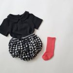 【66-100cm】Tシャツ or ショートパンツ ベビー 無地 ドット&チェック柄 - 画像 (5)