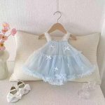 【66-90cm】ロンパース ベビー 可愛い リボンメッシュ - 画像 (5)