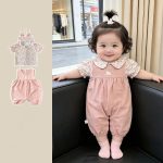 【73-100cm】セットアップ ピンク ウサギ サロペット＆ブラウス - 画像 (3)