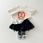 【90-150cm】半袖Tシャツ 韓国風 フードプリント 可愛い - 画像 (7)