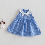 【73-120cm】ワンピースorシャツorスカート 可愛い ブルー チェック - 画像 (4)