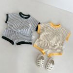 【73-110cm】セットアップ ボーダー Tシャツ&ショートパンツ - 画像 (3)