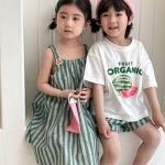 【80-150cm】セットアップorワンピース スイカ ストライプ おしゃれ - 画像 (6)