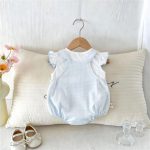 【66-90cm】ロンパース＆シャツ ブルー チェック - 画像 (5)