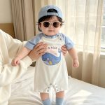 【66-90cm】ロンパース クジラ ブルー 可愛い ベビー服 - 画像 (5)