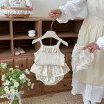 【66-90cm】セットアップ キャミソール&ブルマ&帽子 クリーム おしゃれ - 画像 (8)
