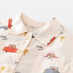 【73-100cm】セットアップ 車柄 デニム サロペット&シャツ - 画像 (8)