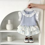 【66-100cm】セットアップ ブルーシャツ&ブルマレース