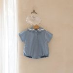 【66-90cm】ロンパース ベビー 半袖 セーラー風 - 画像 (4)