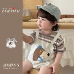【66-90cm】ロンパース ペット柄 レイヤード 可愛い - 画像 (4)