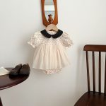 【66-90cm】ロンパース パフスリーブ ドット おしゃれ ベビー服 - 画像 (2)