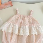 【66-90cm】ロンパース ピンク レース おしゃれ ベビー服 - 画像 (6)